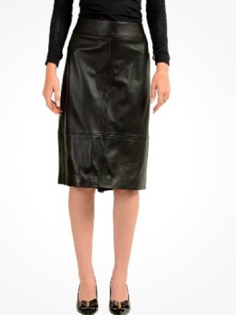 Boss Black Leather Skirt